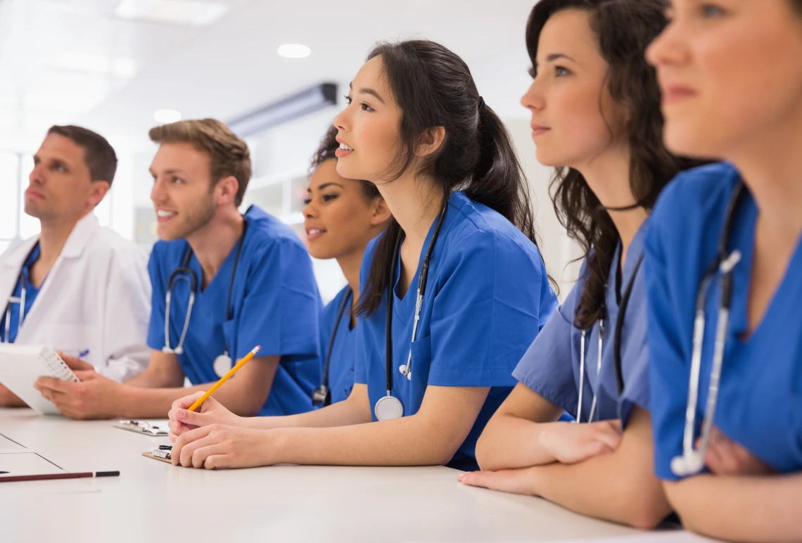 People in a healthcare training class