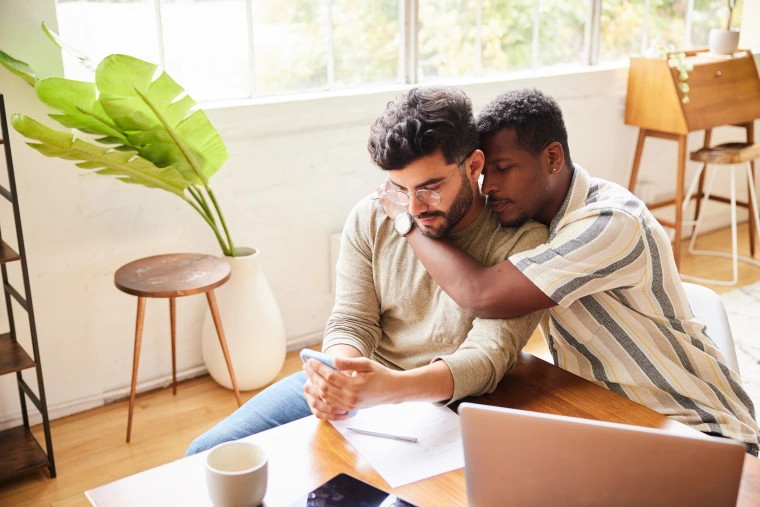 Couple reviewing payment plans